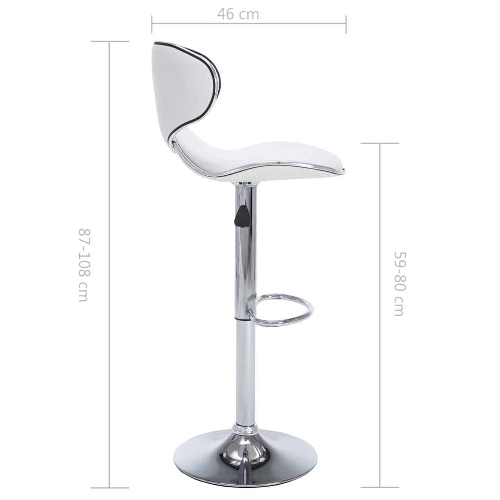 Bar Stools 2 Pcs White Faux Leather