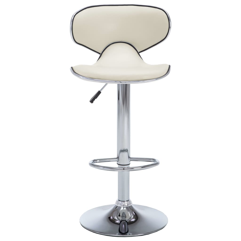 Bar Stools 2 Pcs Cream Faux Leather