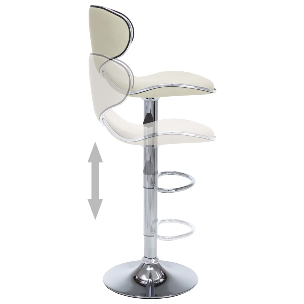 Bar Stools 2 Pcs Cream Faux Leather