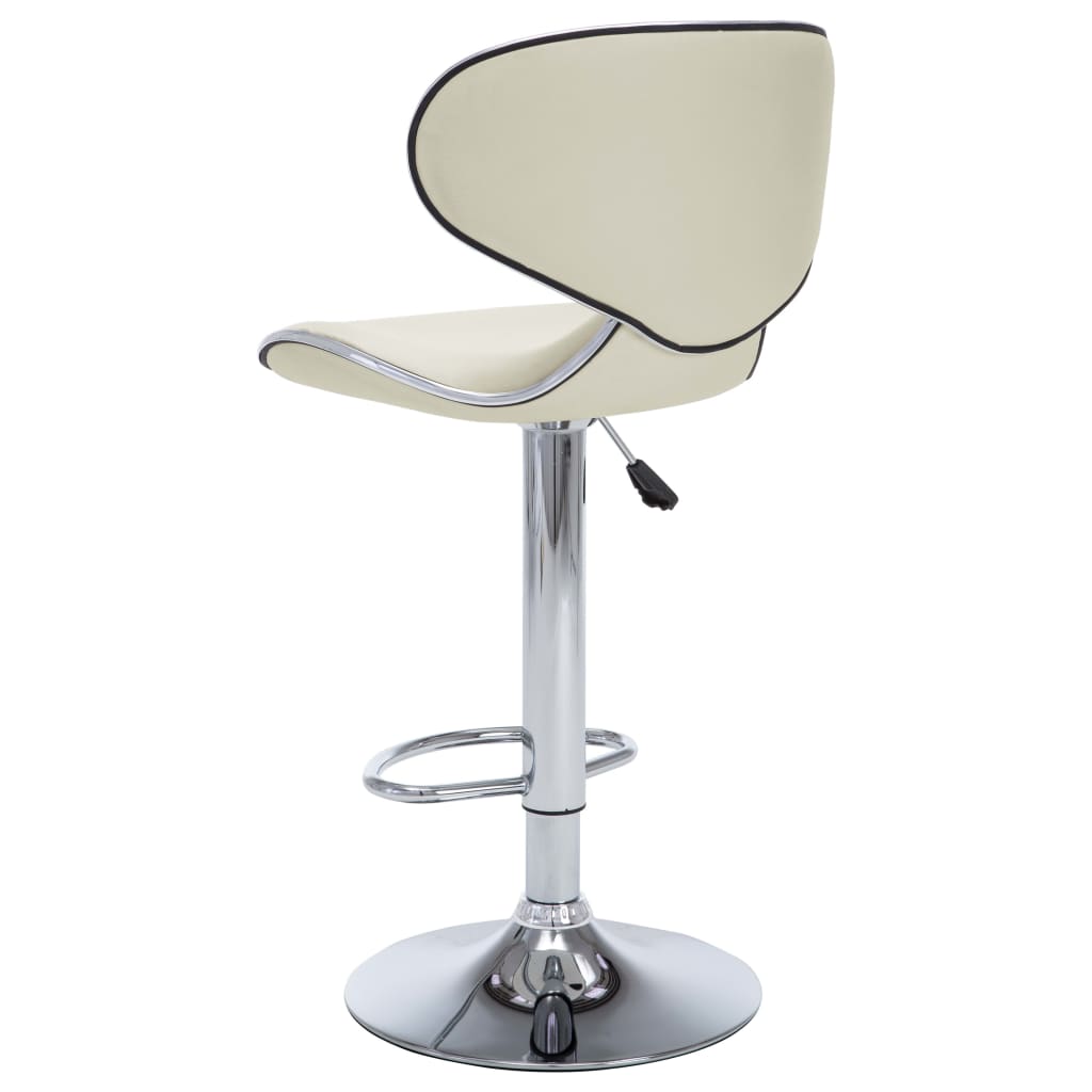 Bar Stools 2 Pcs Cream Faux Leather