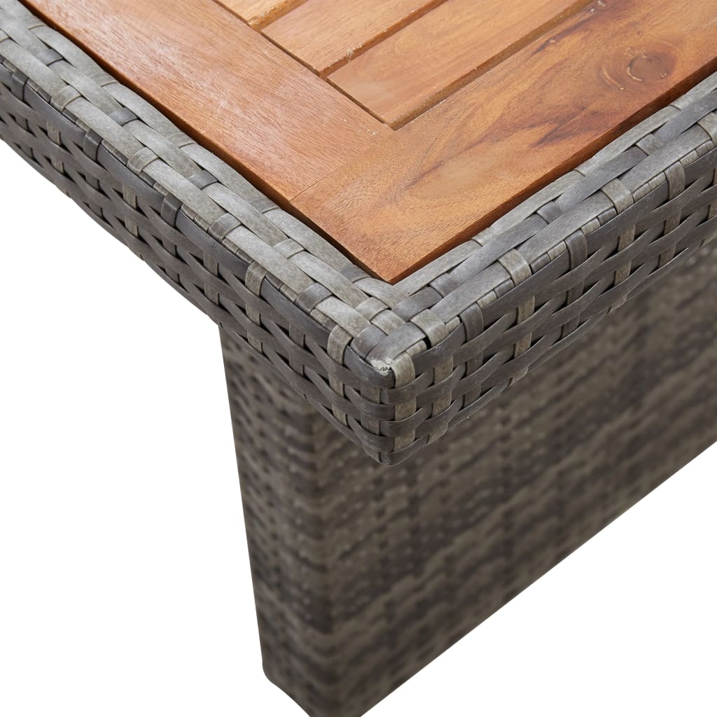 Garden Table 240X90X74 Cm Poly Rattan And Solid Acacia Wood