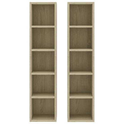 Cd Cabinets 2 Pcs Sonoma Oak 21X16X93.5 Cm Engineered Wood