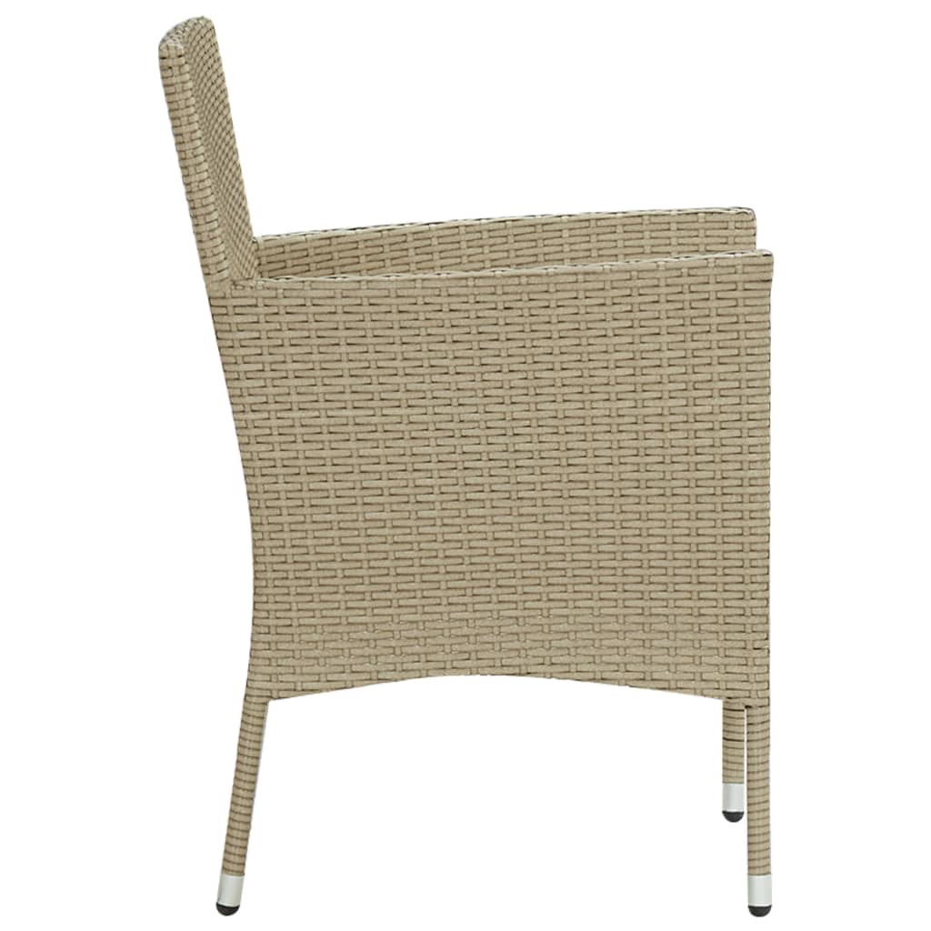 Garden Dining Chairs 2 Pcs Poly Rattan Beige