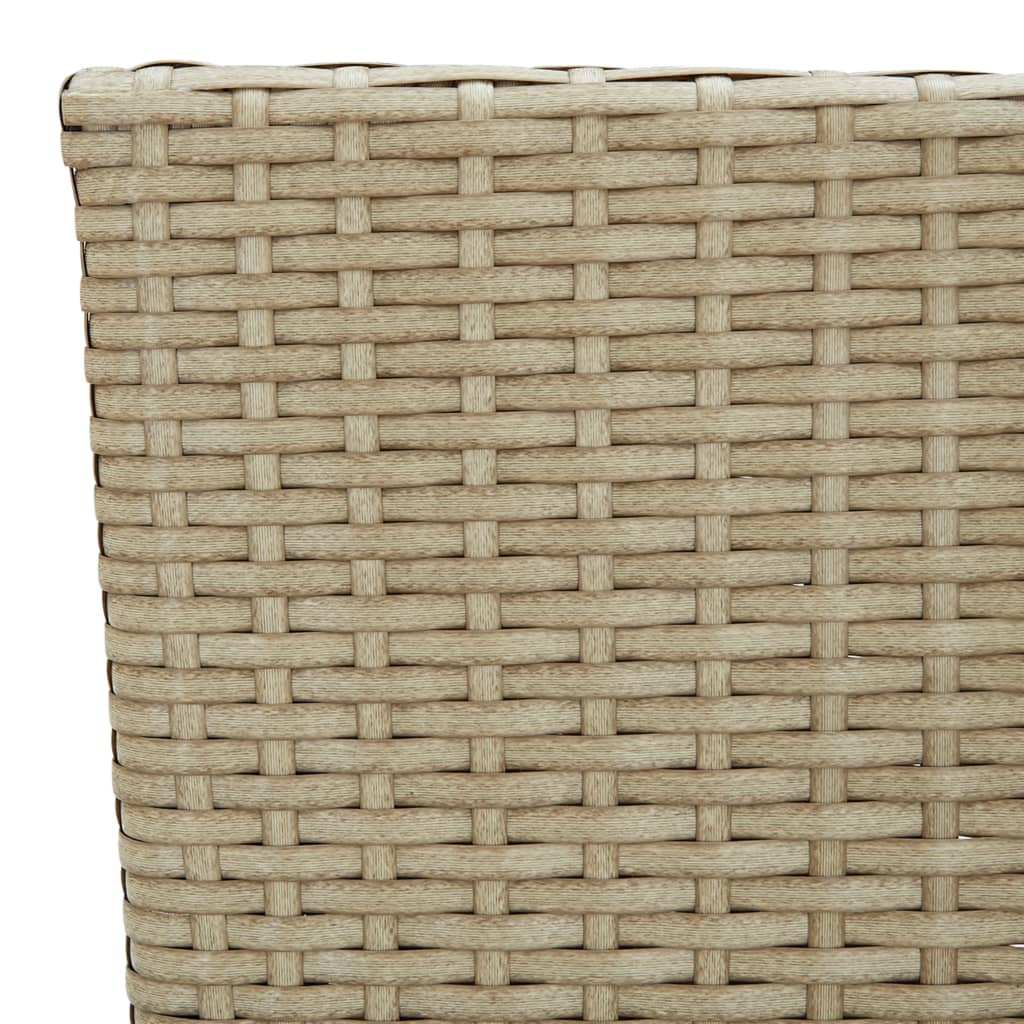 Garden Dining Chairs 2 Pcs Poly Rattan Beige