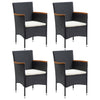 Garden Dining Chairs 4 Pcs Poly Rattan Black