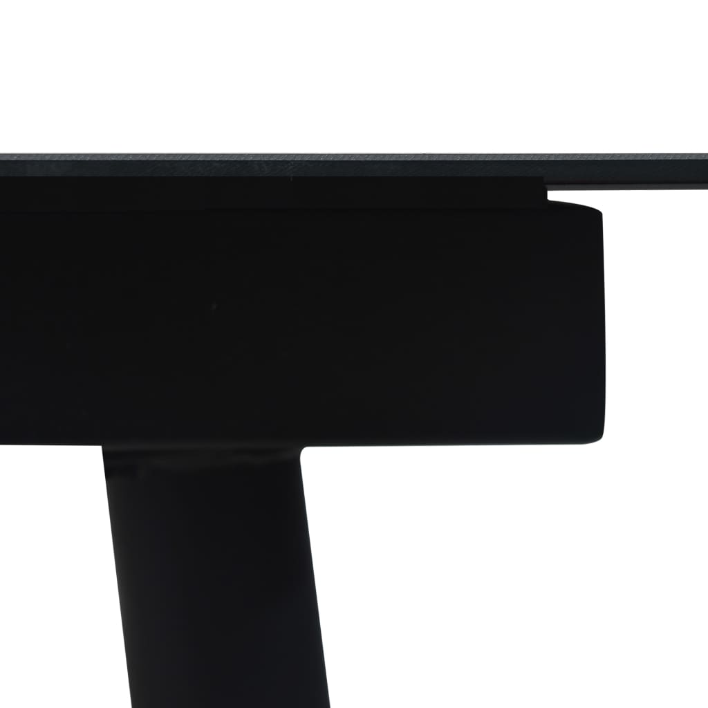Garden Dining Table Black 190X90X74 Cm Steel And Glass