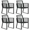 Garden Chairs 4 Pcs Rope Rattan Black