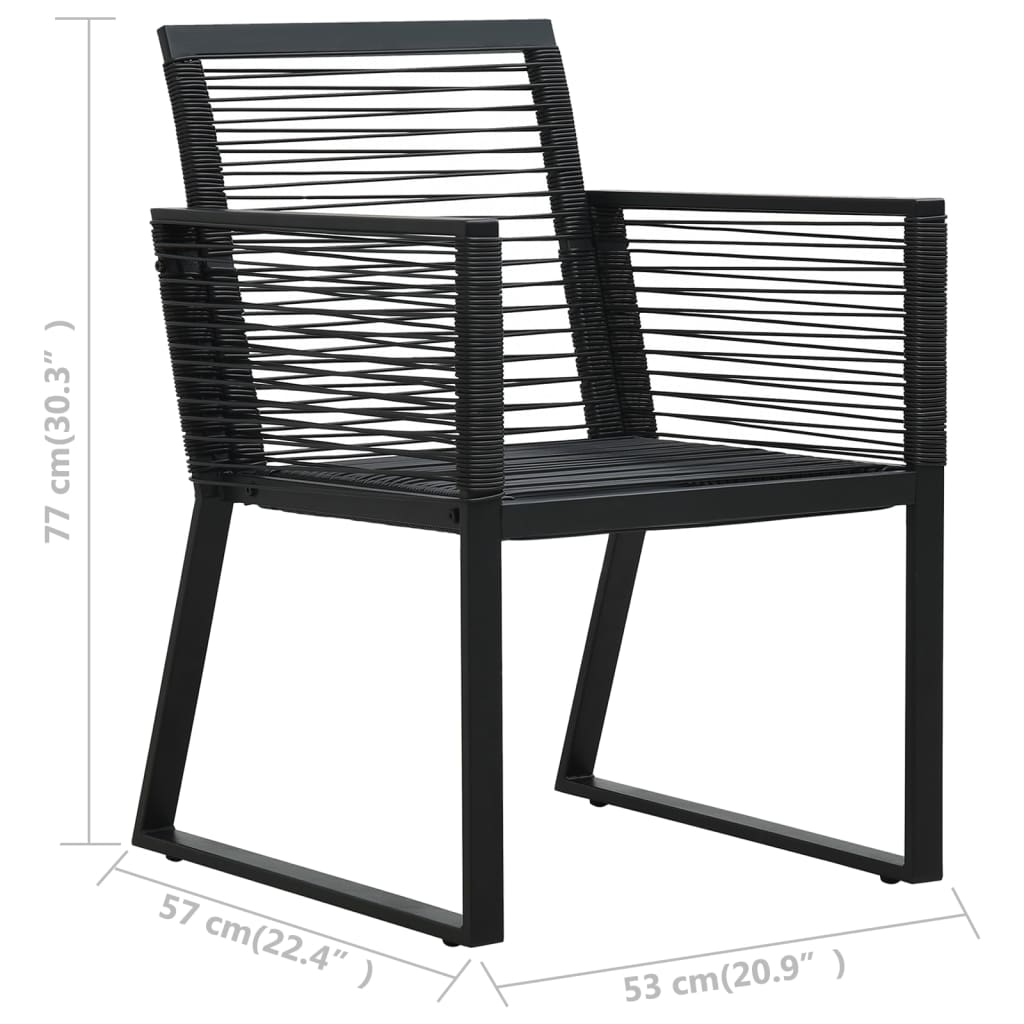 Garden Chairs 4 Pcs Rope Rattan Black