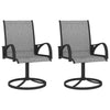 Garden Swivel Chairs 2 Pcs Textilene And Steel Grey