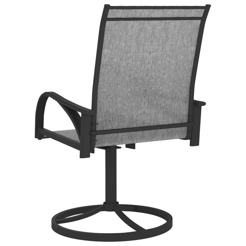 Garden Swivel Chairs 2 Pcs Textilene And Steel Grey