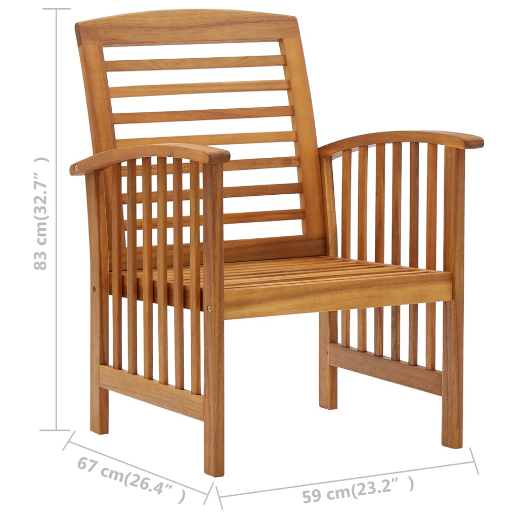 Garden Chairs 2 Pcs Solid Acacia Wood