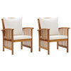 Garden Chairs With Cushions 2 Pcs Solid Acacia Wood