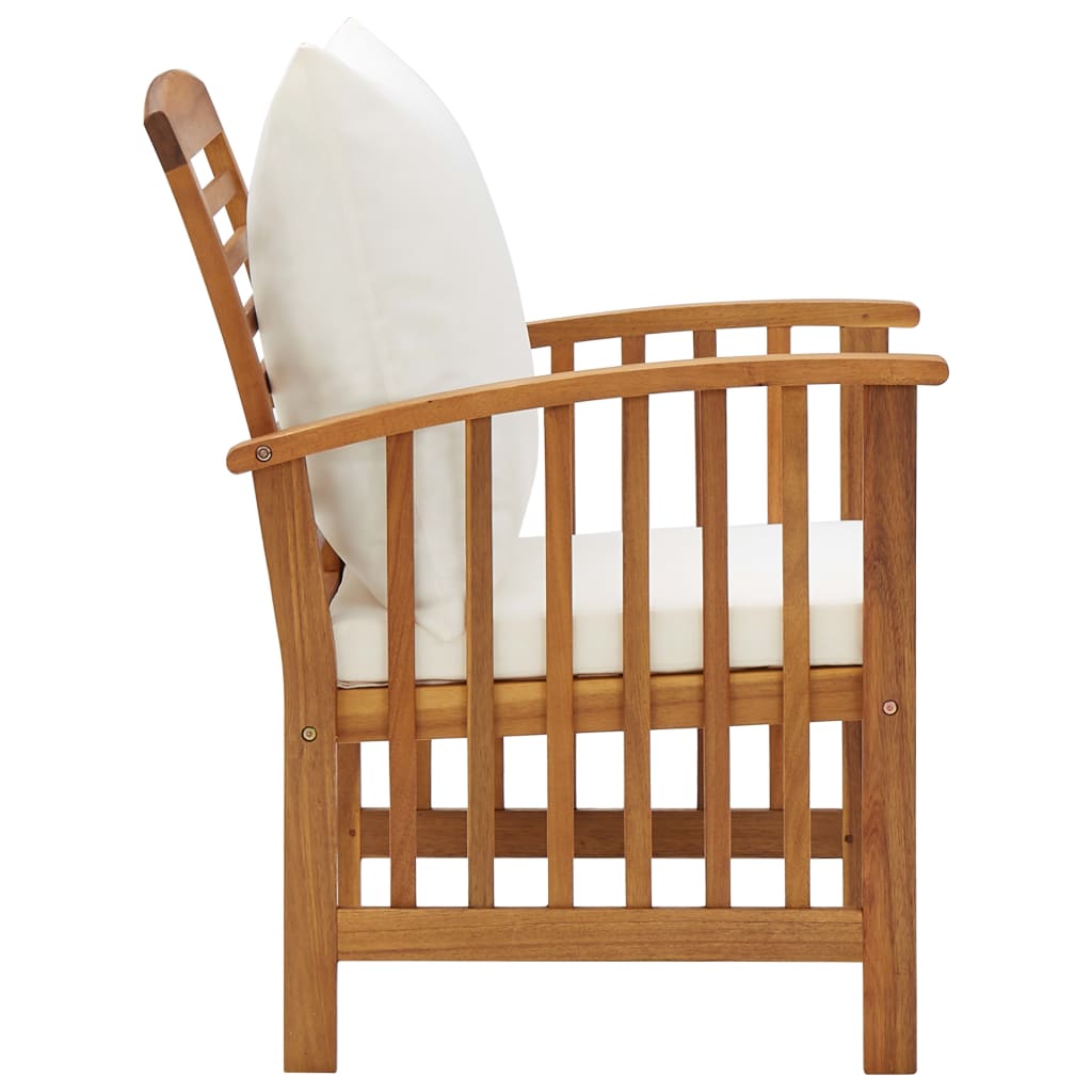 Garden Chairs With Cushions 2 Pcs Solid Acacia Wood