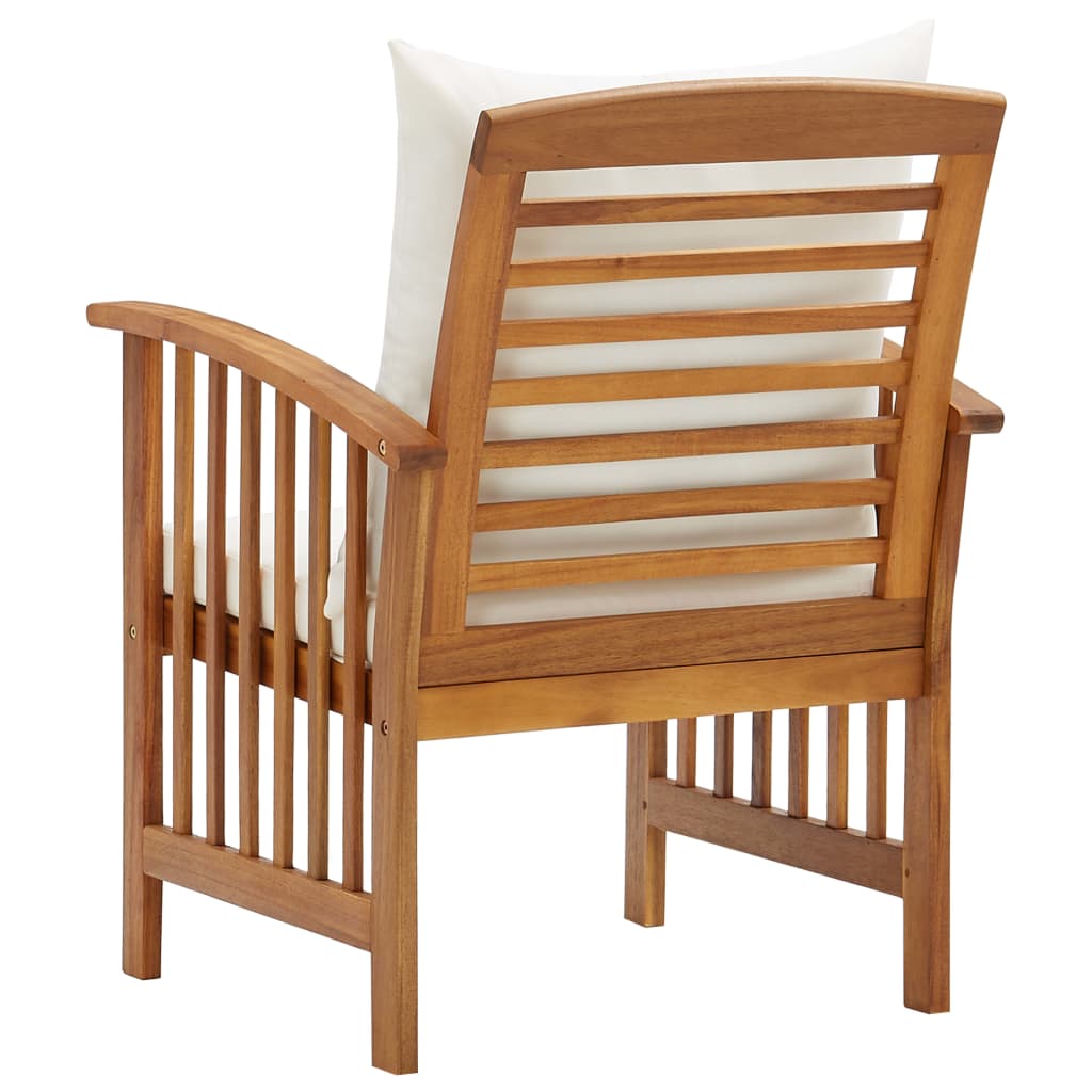 Garden Chairs With Cushions 2 Pcs Solid Acacia Wood