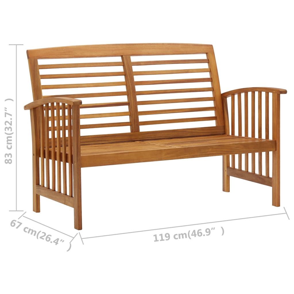 Garden Bench 119 Cm Solid Acacia Wood