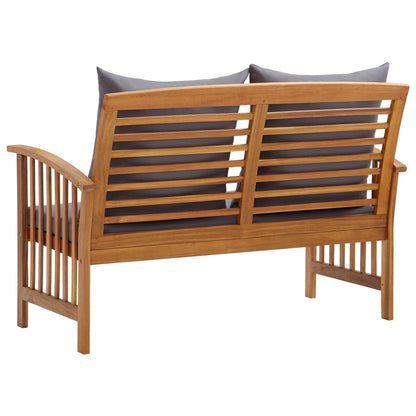 Garden Bench With Cushions 119 Cm Solid Acacia Wood