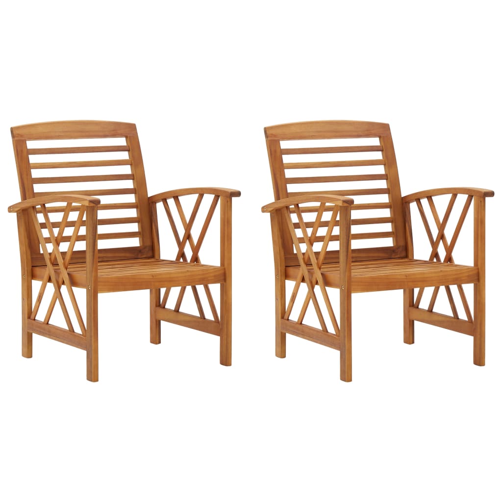 Garden Chairs 2 Pcs Solid Acacia Wood