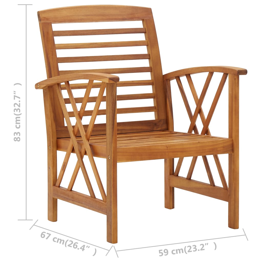 Garden Chairs 2 Pcs Solid Acacia Wood