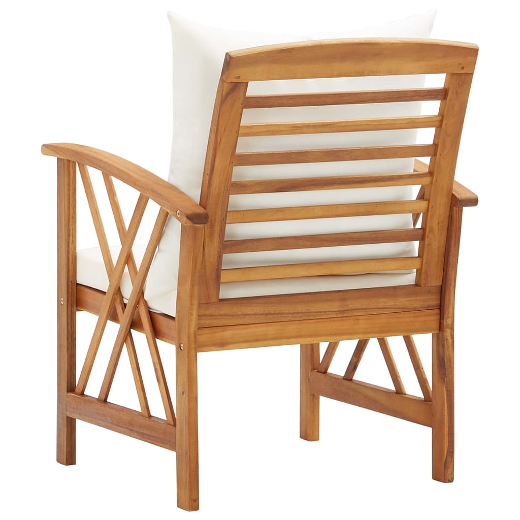 Garden Chairs With Cushions 2 Pcs Solid Acacia Wood