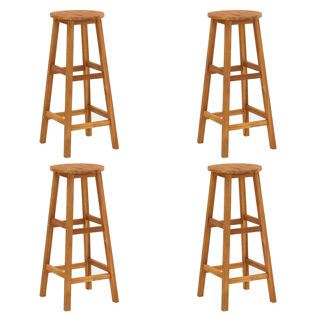 Bar Stools 4 Pcs Solid Acacia Wood