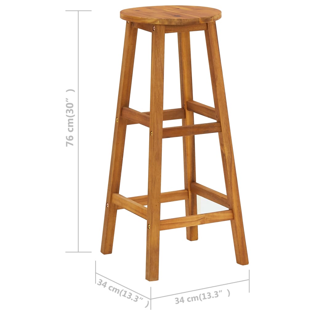 Bar Stools 4 Pcs Solid Acacia Wood