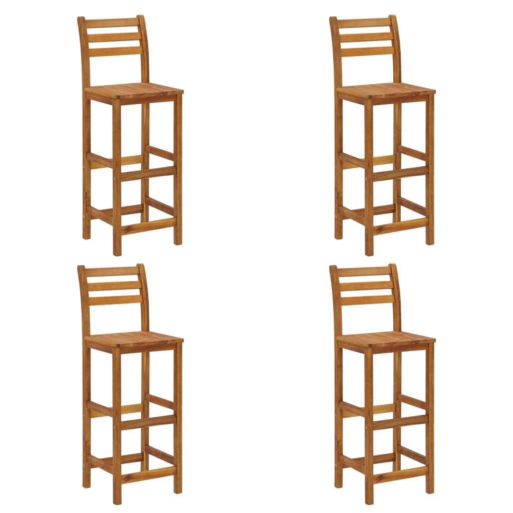 Bar Stools 4 Pcs Solid Acacia Wood