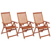 Folding Garden Chairs 3 Pcs Solid Acacia Wood