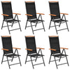 Folding Garden Chairs 6 Pcs Textilene Black