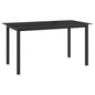 Garden Table Black 150X90X74 Cm Aluminium And Glass