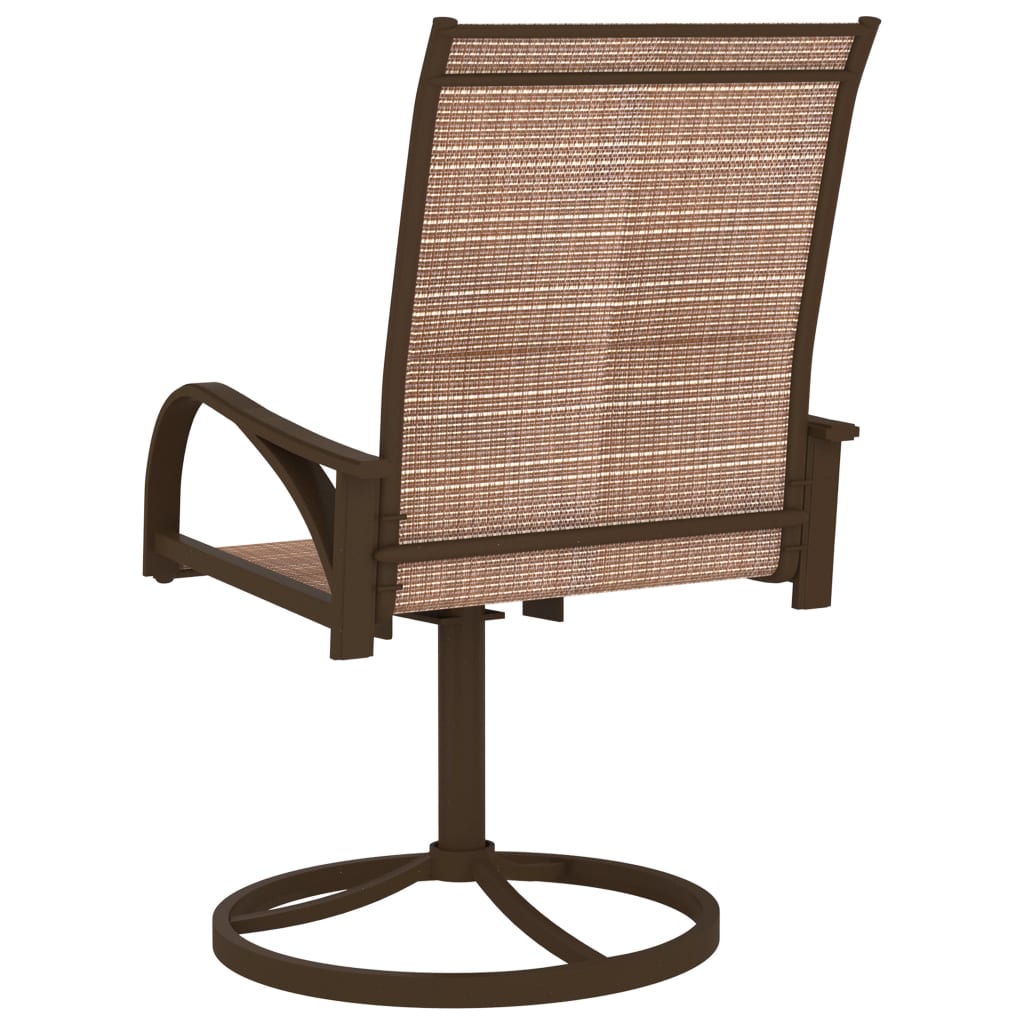 Garden Swivel Chairs 2 Pcs Textilene And Steel Brown