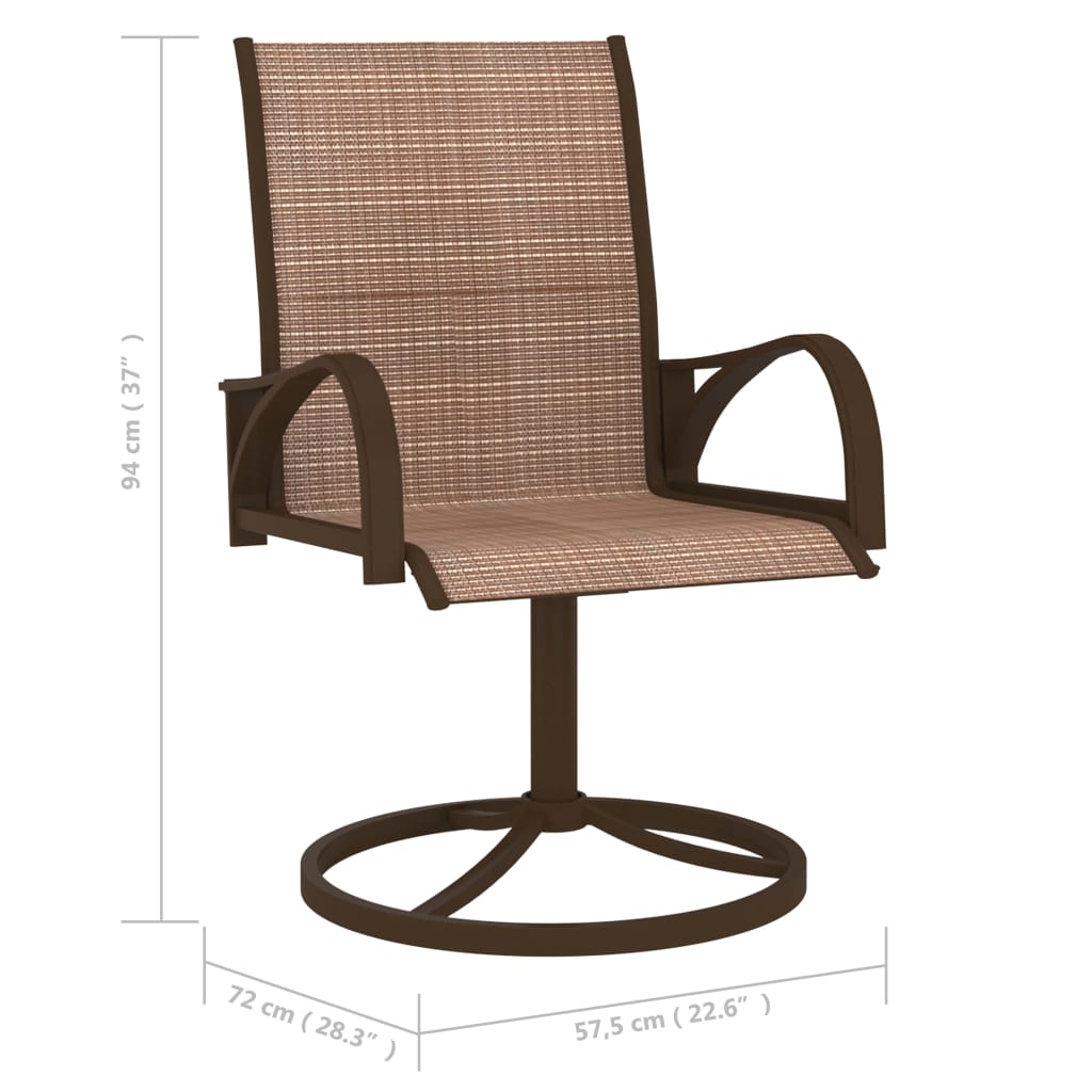 Garden Swivel Chairs 2 Pcs Textilene And Steel Brown