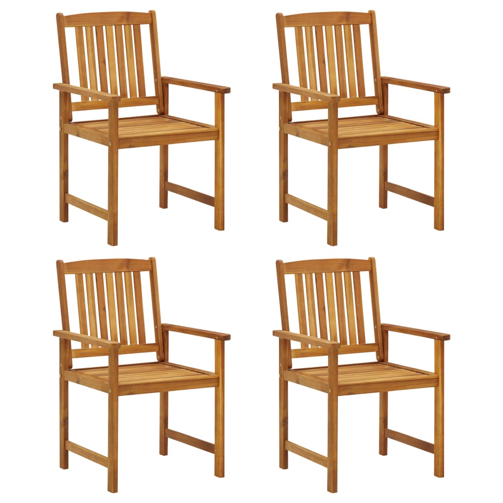 Garden Chairs 4 Pcs Solid Acacia Wood