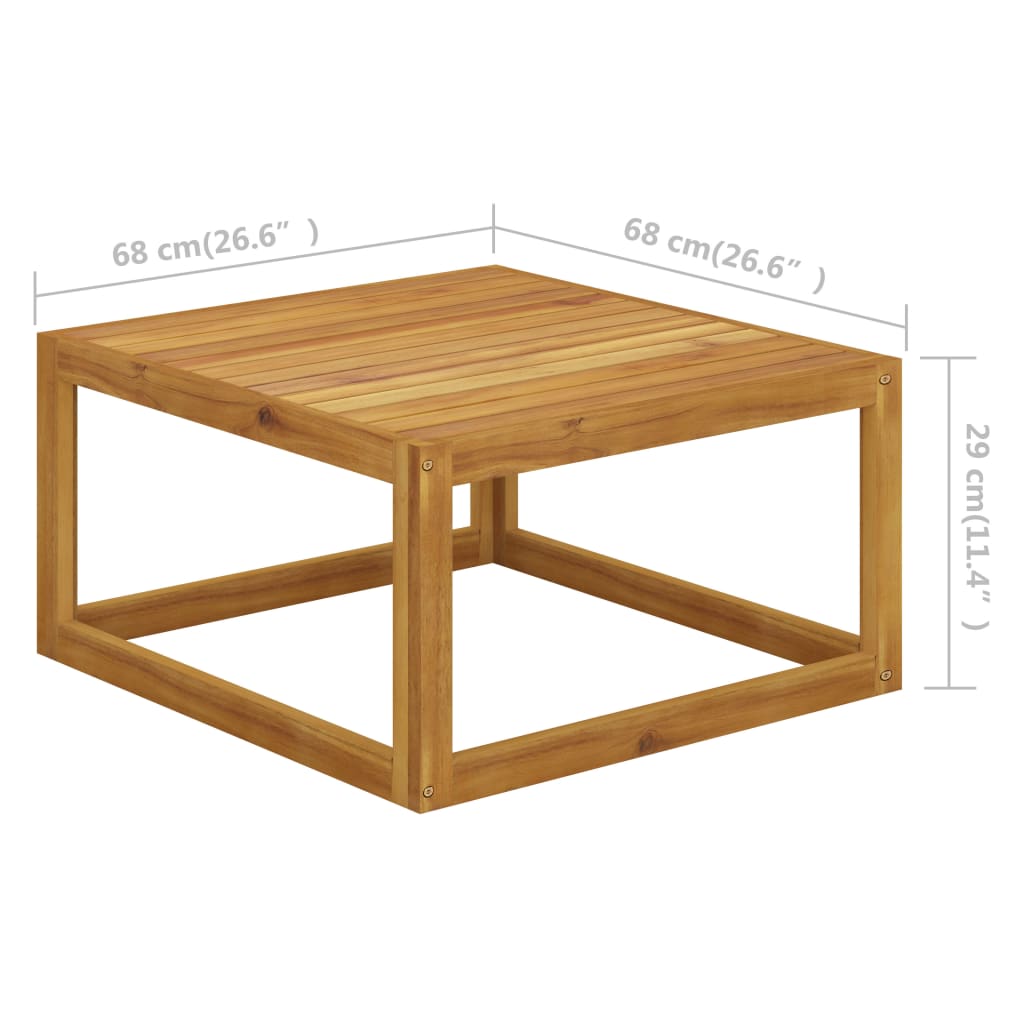 Footrest With Cream White Cushion Solid Acacia Wood