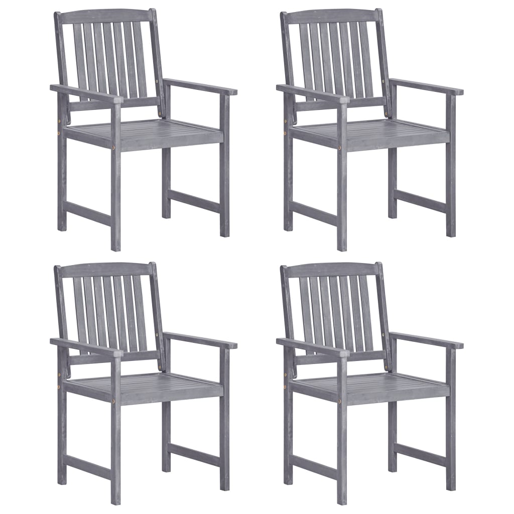 Garden Chairs 4 Pcs Solid Acacia Wood Grey