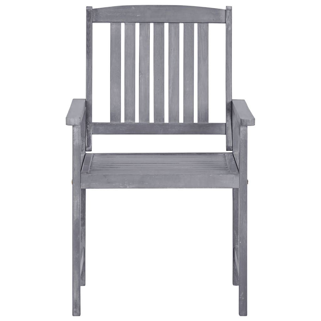 Garden Chairs 4 Pcs Solid Acacia Wood Grey