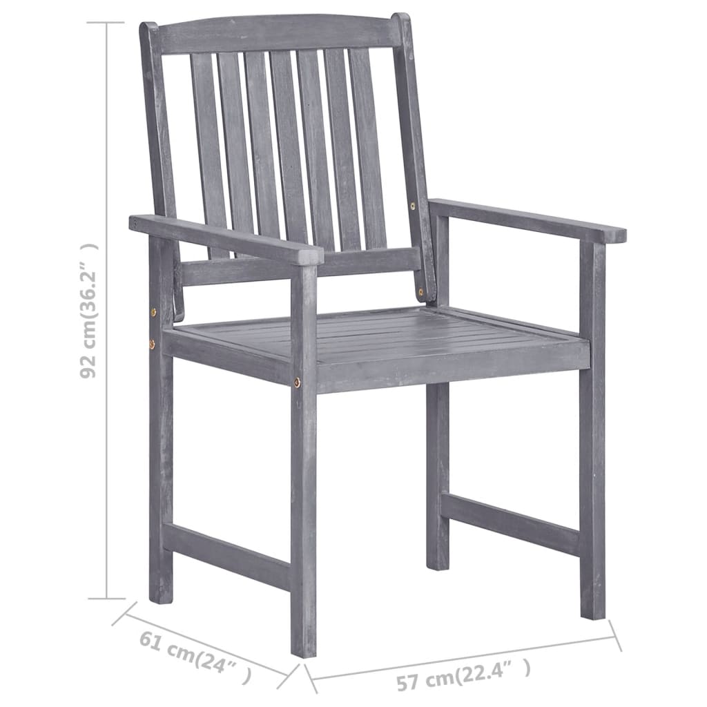 Garden Chairs 4 Pcs Solid Acacia Wood Grey