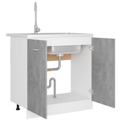 Sink Bottom Cabinet Concrete Grey 80X46X81.5 Cm Engineered Wood