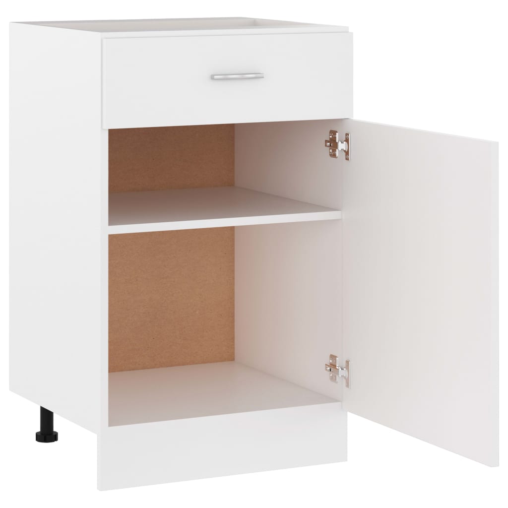 Drawer Bottom Cabinet White 50X46X81.5 Cm Engineered Wood