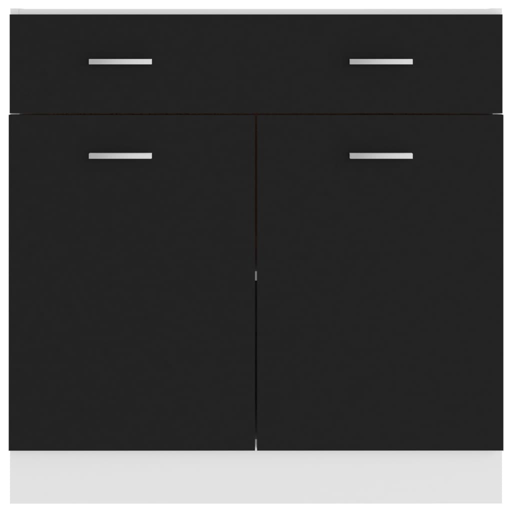 Drawer Bottom Cabinet Black 80X46X81.5 Cm Engineered Wood