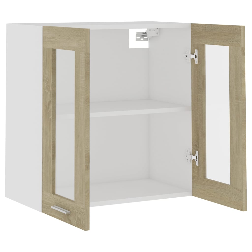 Hanging Glass Cabinet Sonoma Oak  60X31X60 Cm Engineered Wood