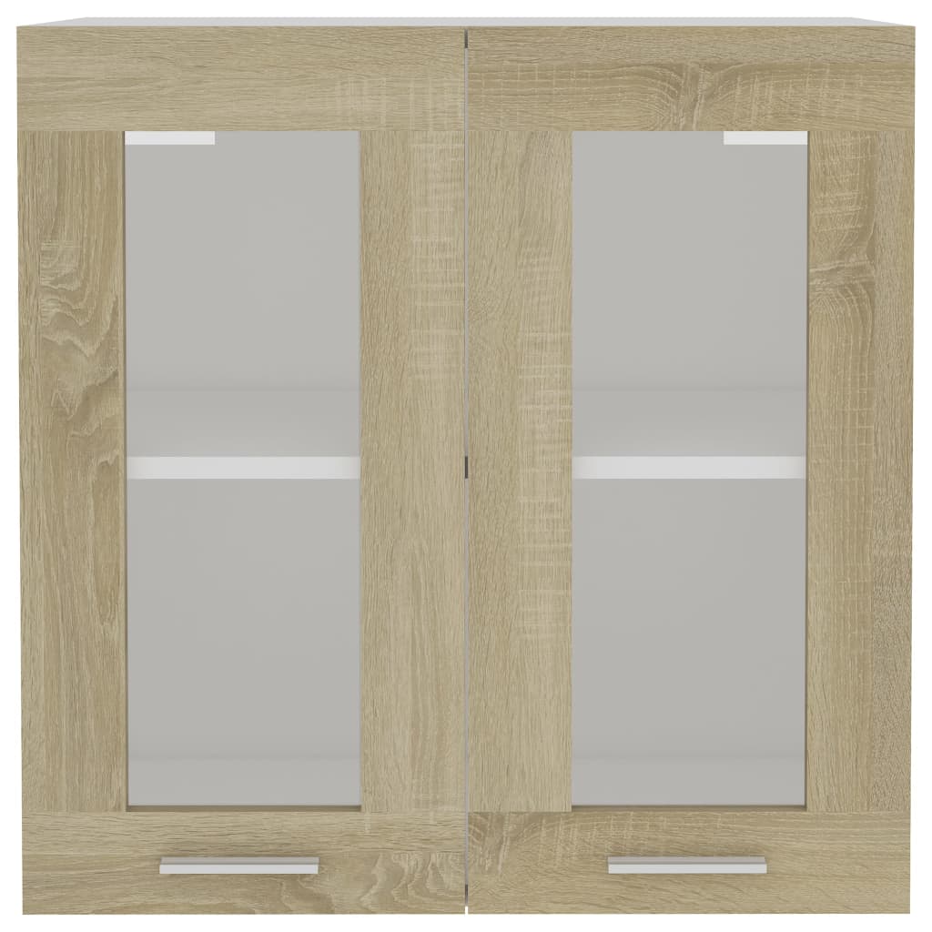 Hanging Glass Cabinet Sonoma Oak  60X31X60 Cm Engineered Wood