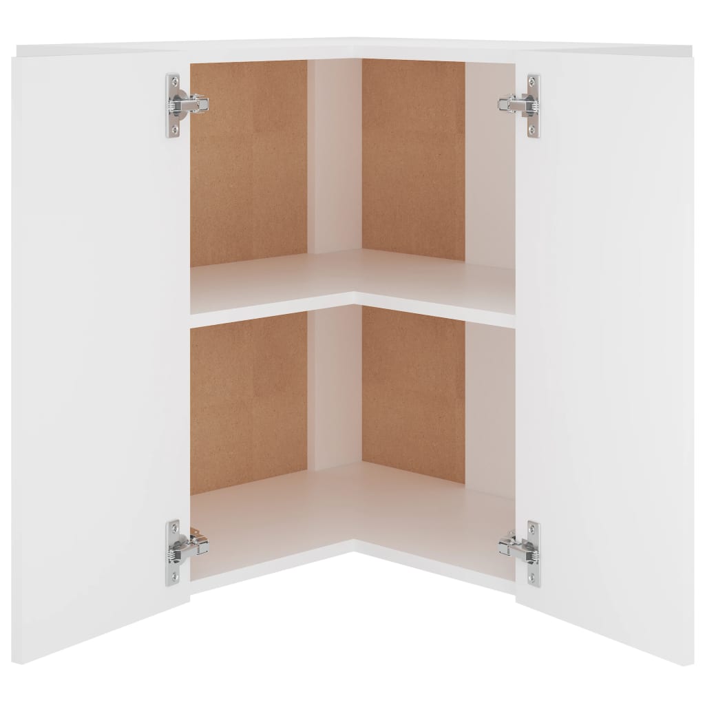 Hanging Corner Cabinet White 57X57X60 Cm Engineered Wood