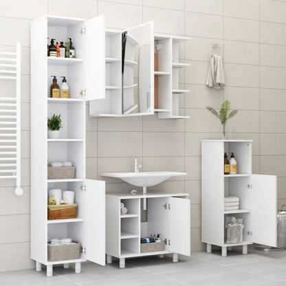 Bathroom Cabinet White 30X30X179 Cm Engineered Wood