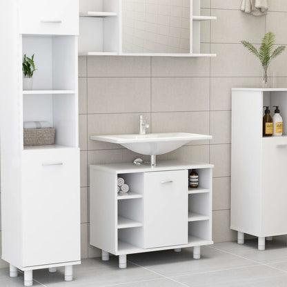 Bathroom Cabinet White 60X32X53.5 Cm Engineered Wood