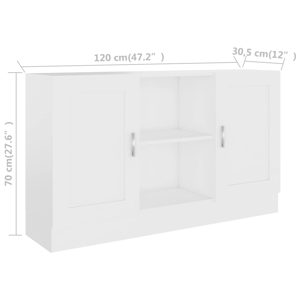 Sideboard White 120X30.5X70 Cm Engineered Wood