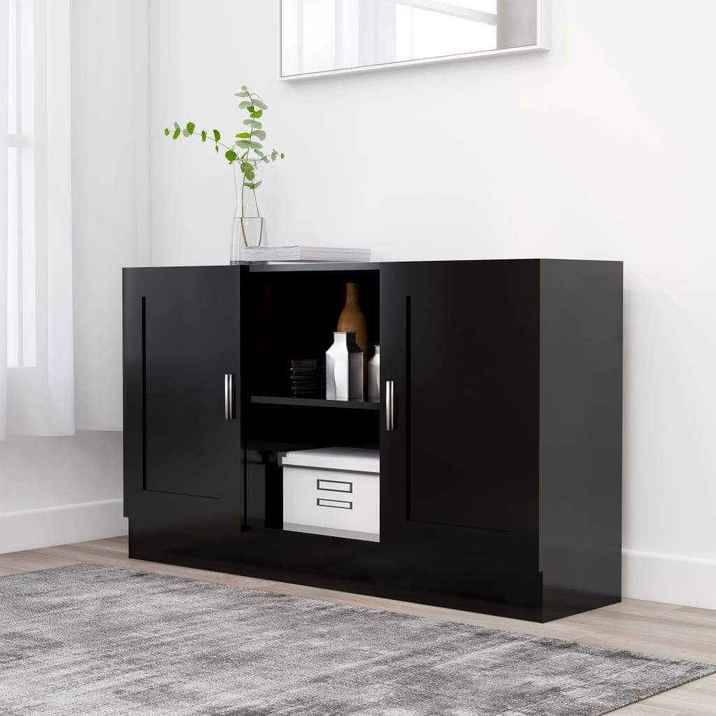 Sideboard Black 120X30.5X70 Cm Engineered Wood