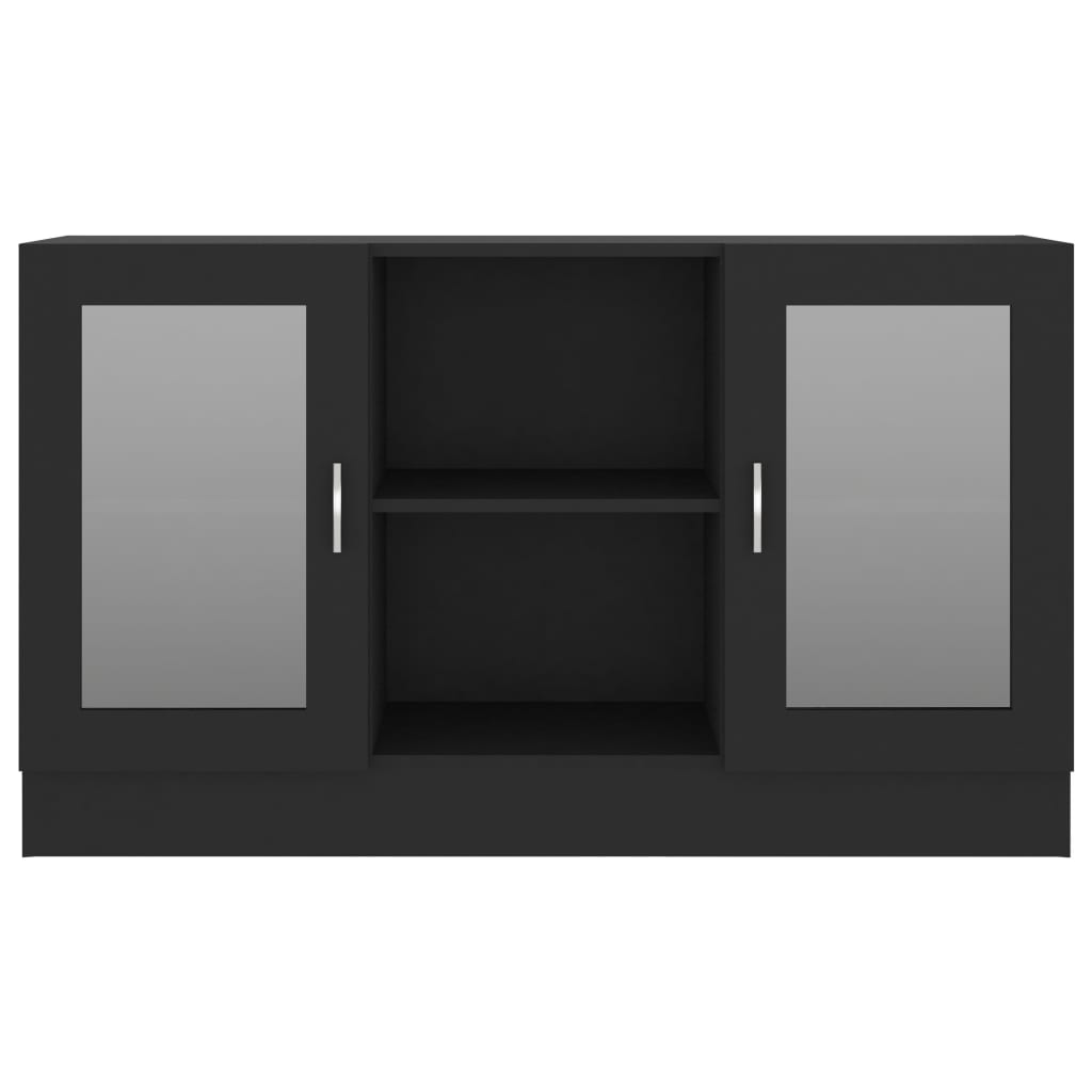 Vitrine Cabinet Black 120X30.5X70 Cm Engineered Wood