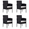 Garden Chairs 4 Pcs Poly Rattan Black