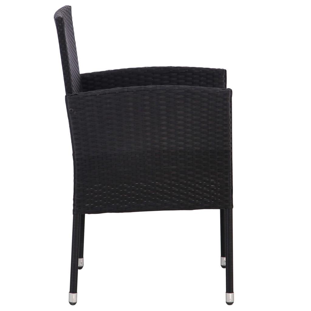 Garden Chairs 4 Pcs Poly Rattan Black