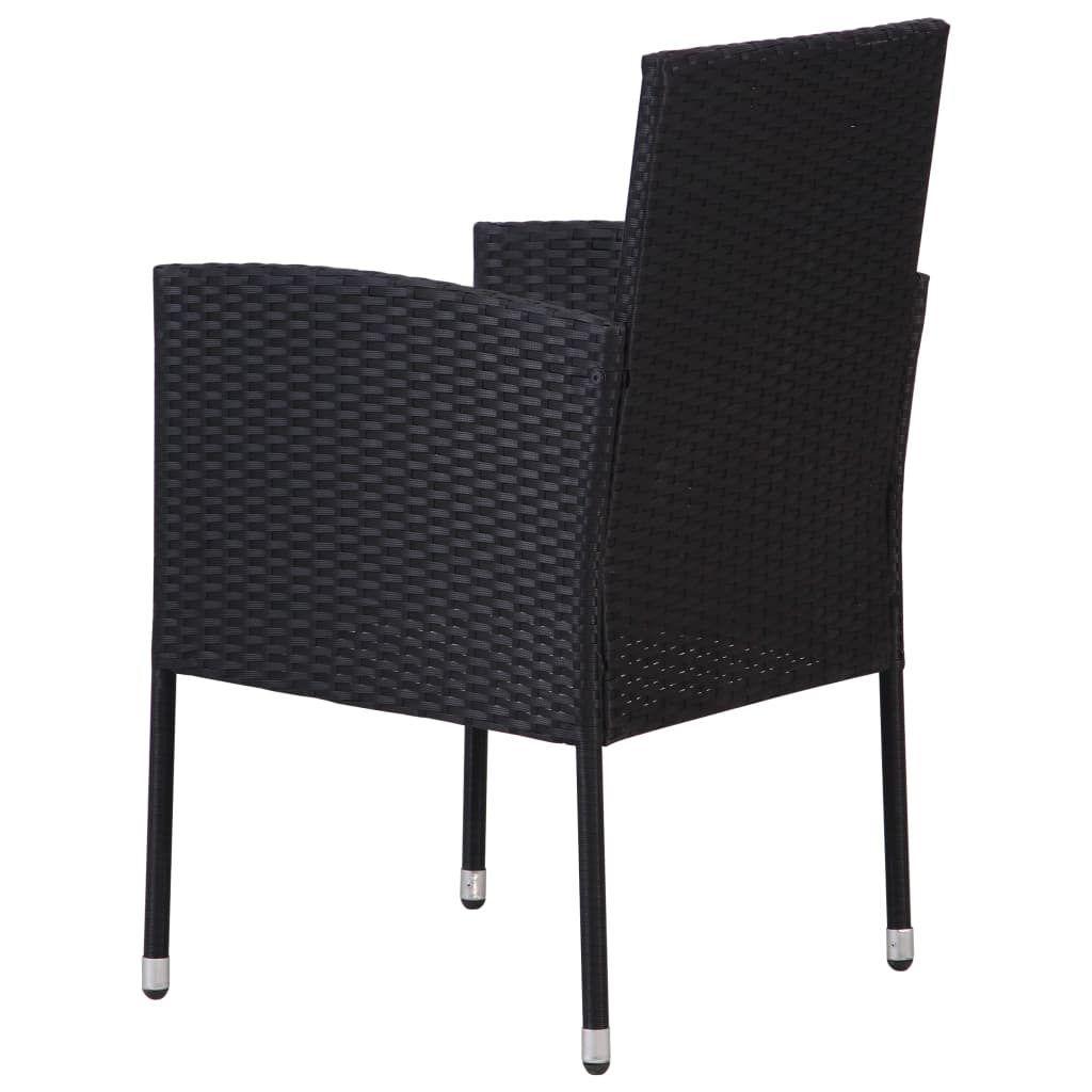 Garden Chairs 4 Pcs Poly Rattan Black